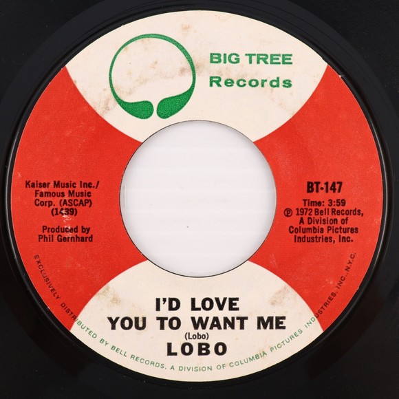 Lobo – I'd Love You To Want Me / Am I True To Myself - 45 rpm 7" Record BT-147 - Picture 1 of 8